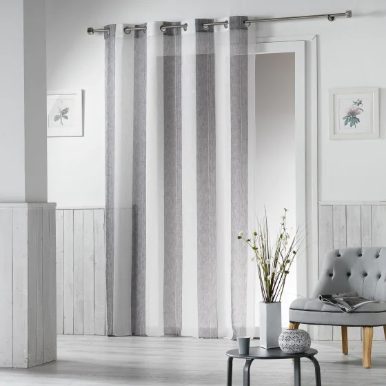 Panneau a oeillets 140 x 240 cm tisse naturel alia Gris