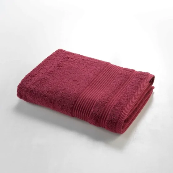 Drap de douche 70 x 130 cm eponge unie tendresse Rubis