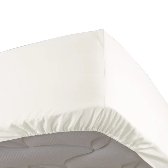 Drap housse naturel 140 x 190 cm en percale bonnet 30 cm