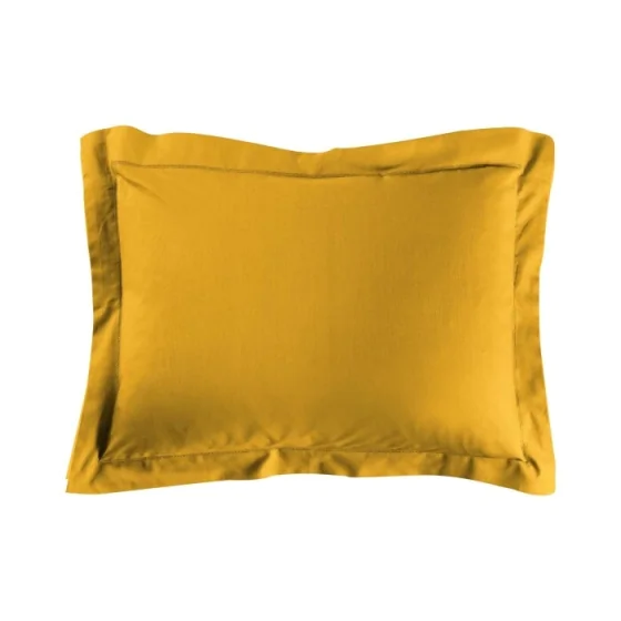Taie d'oreiller 50 x 70 cm uni 57 fils lina  +point bourdon Curry