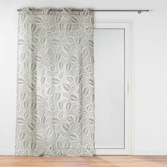 Panneau a oeillets 140 x 280 cm voile sable imprime alma Noir