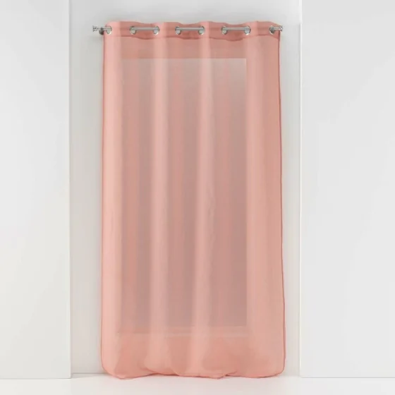 Voilage petite hauteur 140 x 180 cm voile sablé Sandra Rose