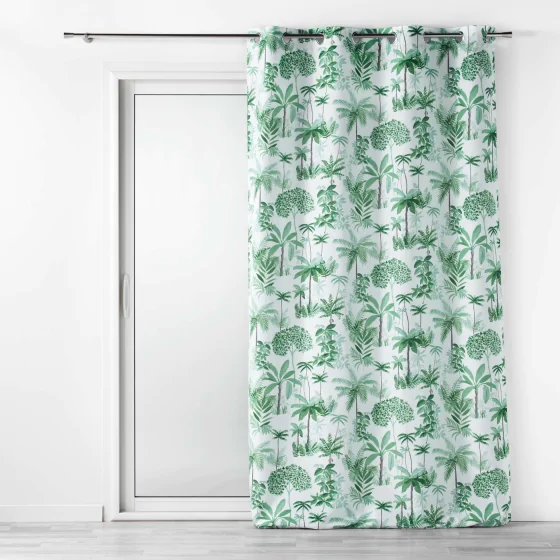 Rideau a oeillets 140 x 260 cm polyester imprime amazonia Vert