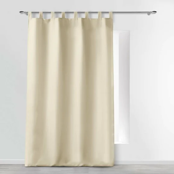 Rideau a passants 140 x 260 cm polyester uni essentiel Naturel