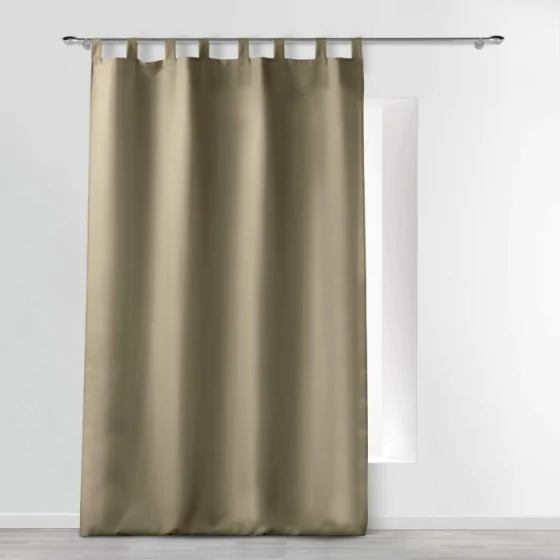Rideau a passants 140 x 260 cm polyester uni essentiel Lin