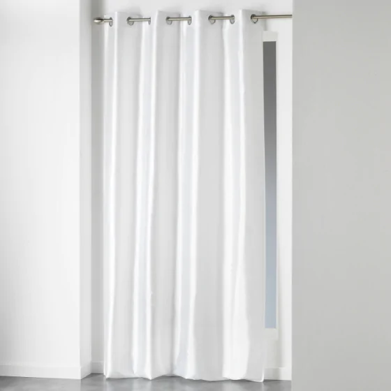 Rideau a oeillets 140 x 240 cm shantung uni shana Blanc