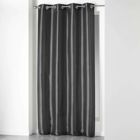 Rideau a oeillets 140 x 240 cm shantung uni shana Anthracite