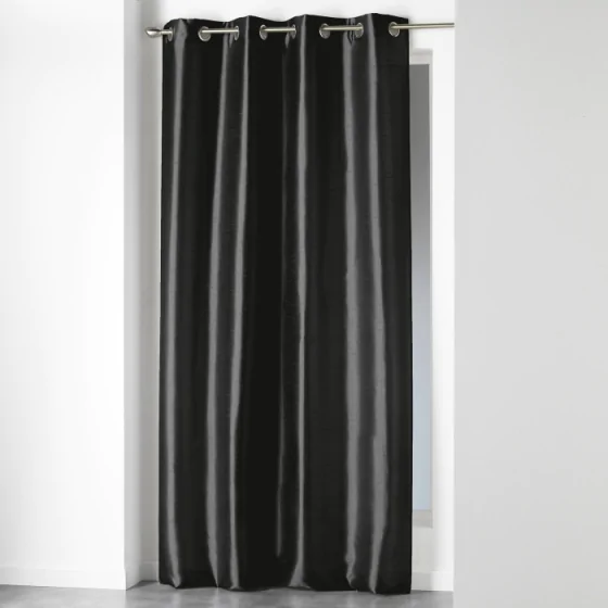 Rideau a oeillets 140 x 240 cm shantung uni shana Noir
