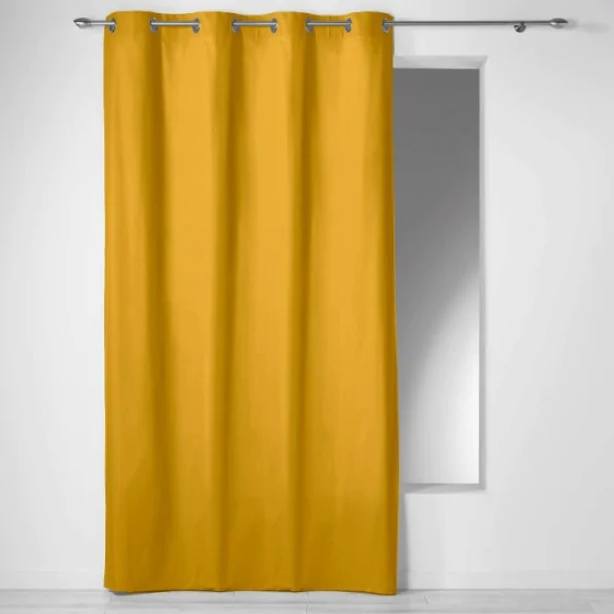 Rideau a oeillets 140 x 240 cm coton uni panama Miel