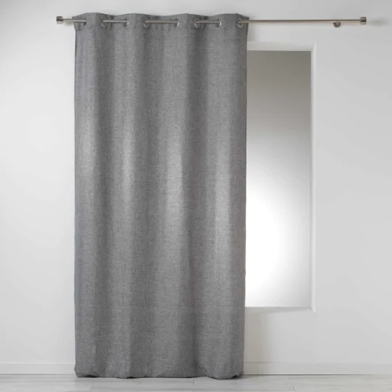 Rideau a oeillets 140 x 260 cm chambray uni select Anthracite