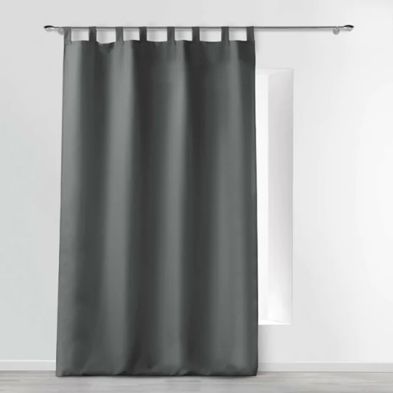 Rideau a passants 140 x 260 cm polyester uni essentiel Beton