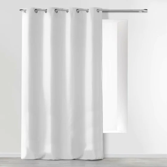 Rideau a oeillets 140 x 280 cm microfibre unie absolu Blanc