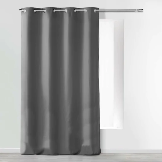 Rideau a oeillets 140 x 280 cm microfibre unie absolu Anthracite
