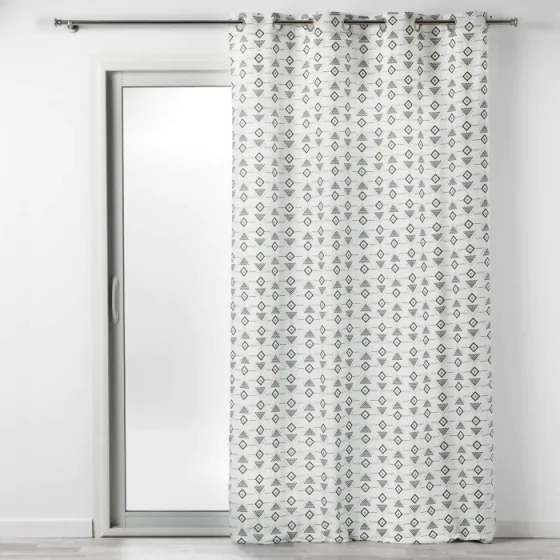 Rideau a oeillets 140 x 240 cm coton imprime letiko Blanc