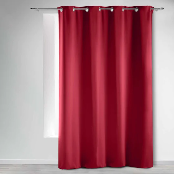 Rideau Occultant Grande Hauteur 135 x 280 cm – Rouge carmin – 