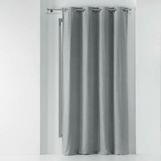 Rideau a oeillets 135 x 240 cm occultant chambray uni chinea Gris