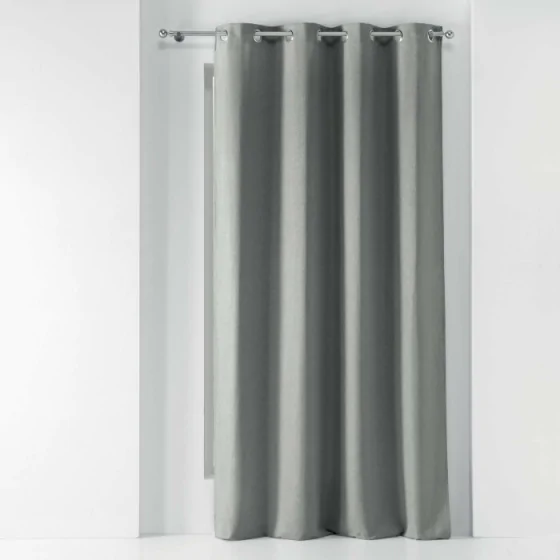Rideau a oeillets 140 x 260 cm chambray uni solena Gris