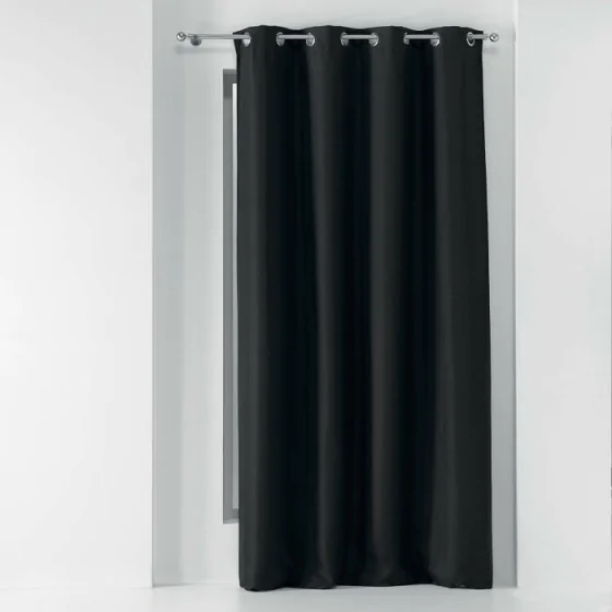 Rideau a oeillets 135 x 240 cm occultant tisse tissea Anthracite