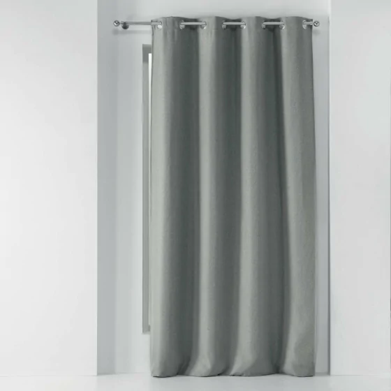 Rideau a oeillets 135 x 240 cm occultant tisse tissea Gris