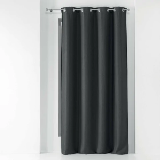 Rideau a oeillets 135 x 240 cm occultant tisse tramina Anthracite