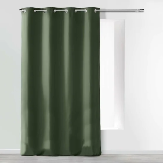 Rideau à œillets 140 x 280 cm en microfibre unie – Absolu Kaki – Grande hauteur