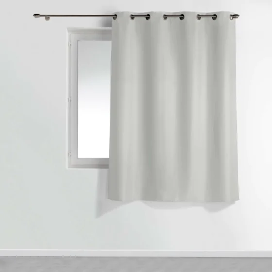 Rideau a oeillets metal 140 x 180 cm polyester uni essentiel Gris
