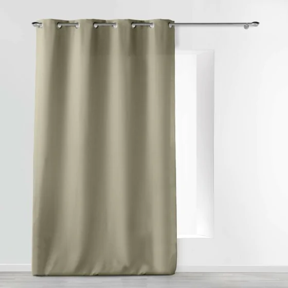 Rideau a oeillets metal 140 x 260 cm polyester uni essentiel Lin
