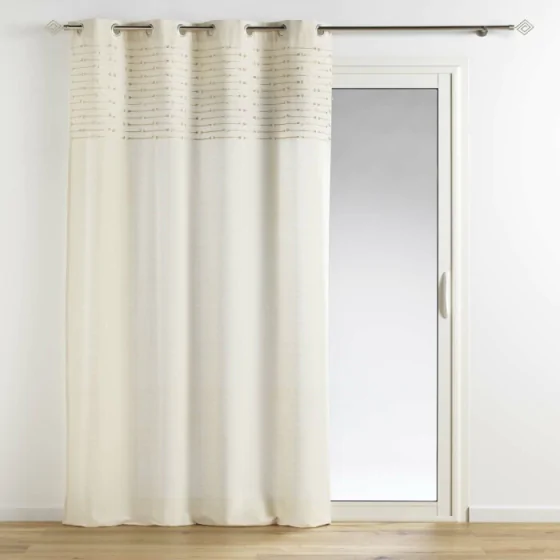 rideau a oeillets 140 x 240 cm 100% coton fils coupés Golden sunset