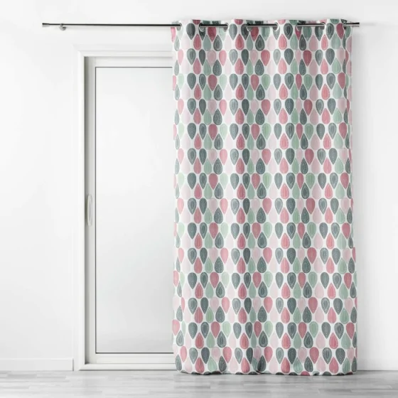 Rideau tamisant a oeillets 140 x 260 cm polyester Palpito Rose