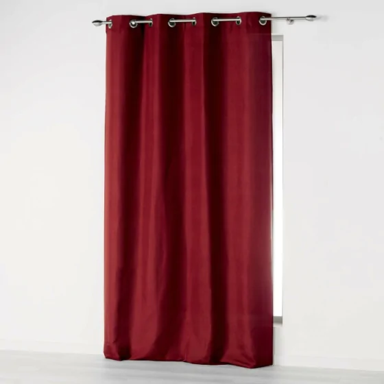 Rideau a oeillets 140 x 260 cm microfibre unie absolu Bordeaux