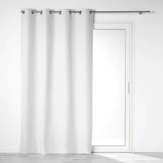 Rideau a oeillets 140 x 260 cm 100% occultant/microfibre unie obscure Blanc