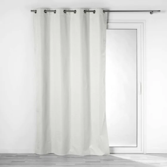 Rideau thermique 140 x 260 cm 100% occultant/jacquard darko Blanc