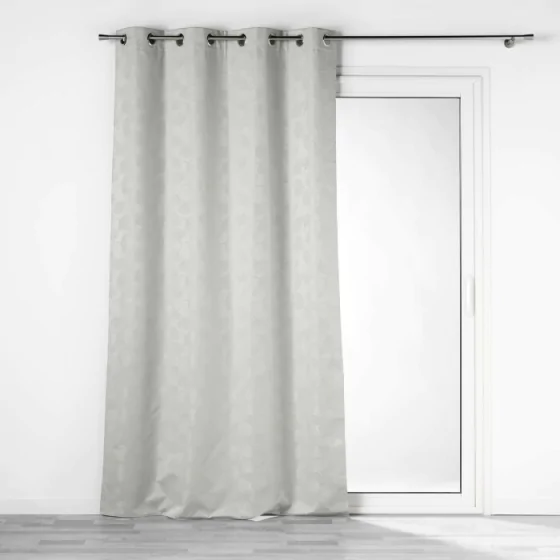 Rideau a oeillets 140 x 260 cm 100% occultant/jacquard Lunella Gris
