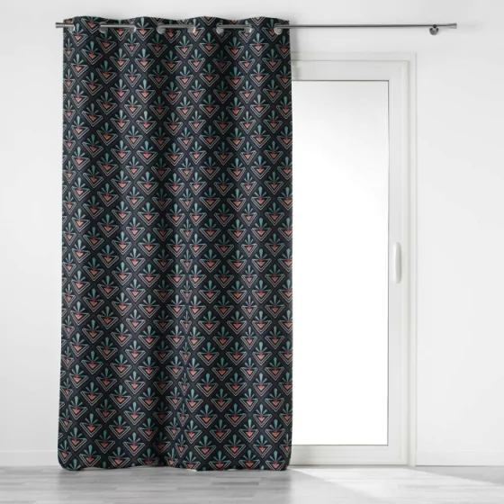 rideau a oeillets 135 x 260 cm 100% occultant/microfibre imp. yuko