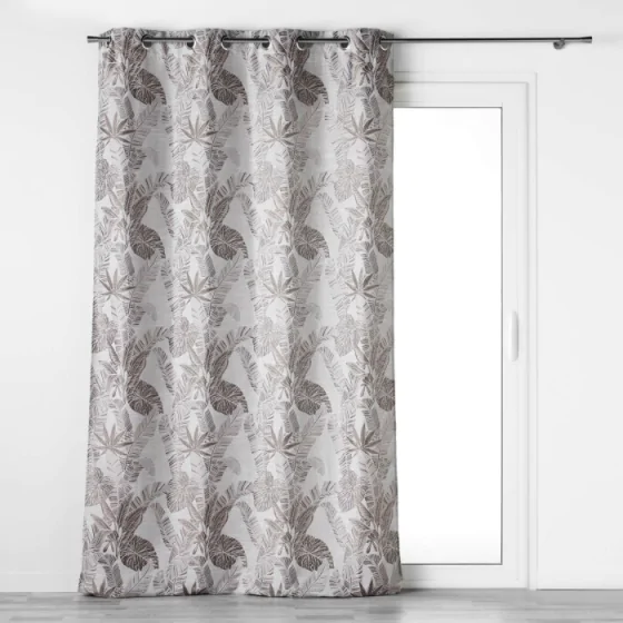 Rideau a oeillets 140 x 260 cm jacquard faggy Taupe