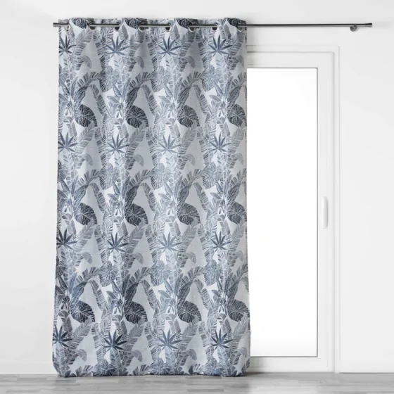 Rideau a oeillets 140 x 260 cm jacquard faggy Bleu