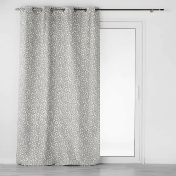 Rideau a oeillets 140 x 260 cm polyester imprime metallise vilanelle Sans