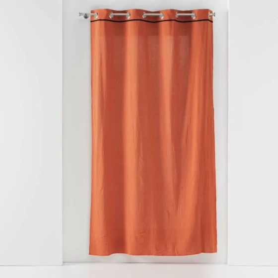 Rideau à oeillets 140 x 240 cm  Coton lavé Linette Terracotta