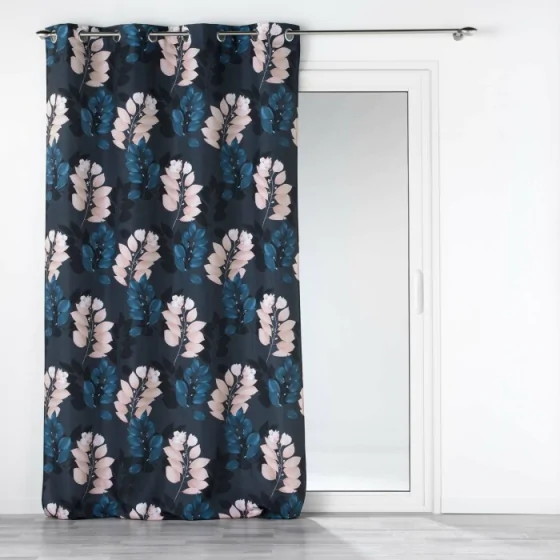 Rideau à oeillets 140 x 260 polyester imprimé Belline Bleu