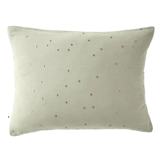 taie d'oreiller 50 x 70 cm gaze de coton gaïa chic eucalyptus