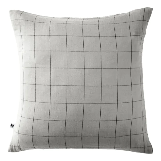 Taie d’Oreiller en Gaze de Coton Tissée – 60 x 60 cm – Gaia Match Perle 