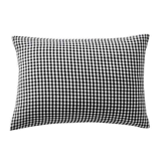 Taie d'oreiller carrée 50 x 70 cm en gaze de coton tissée – Vickie Noir