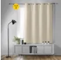Lot de 2 Rideaux Occultants à Œillets 135 x 180 cm – Uni Naturel – Petite Hauteur