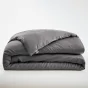 Pack Housse de couette 240 x 220 cm bambou de satin 120 fils Salomé + Drap housse 140 x 190 cm  Anthracite