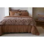 Bout de lit 90 x 200 cm double gaze de coton imprimée capucine Camel