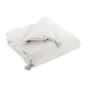 Bout de lit double gaze de coton à pompons 90 x 200 cm Gaia Blanc