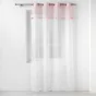 panneau a oeillets 140 x 240 cm voile sable+top polycoton+pompons elfika