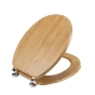Abattant wc charnieres metal 37.5 x 46 cm mdf effet bois strata Chene