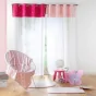 Voilage grande hauteur a oeillets 140 x 280 cm Velours phosphorescent Moonlight Fuchsia