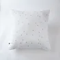 Taie d'oreiller gaze de coton brodée fil or 60 x 60 cm Gaia Chic Blanc